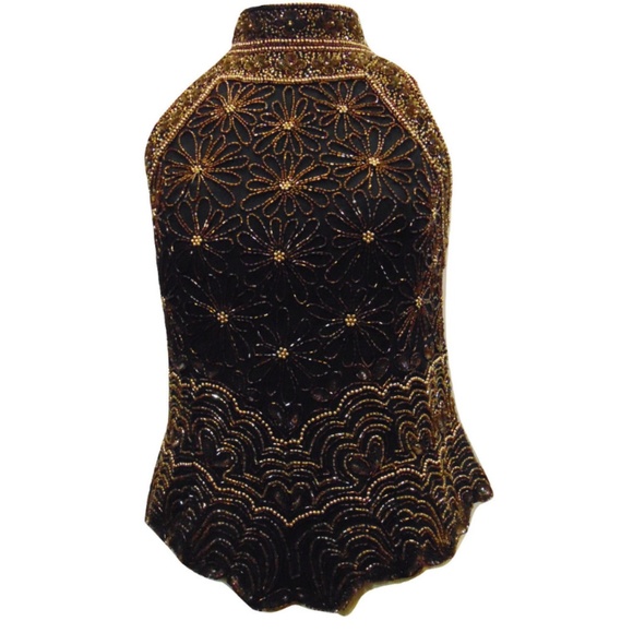 vintage Mark and John by Gopal beaded evening top - Picture 1 of 5